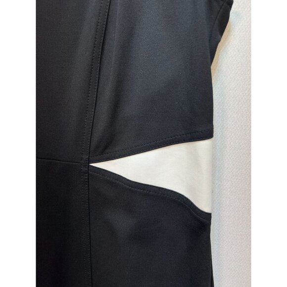 Renuar Womens Tank Midi Dress Sleeveless Stretch Size 14 Black White Back Zipper - Picture 10 of 12